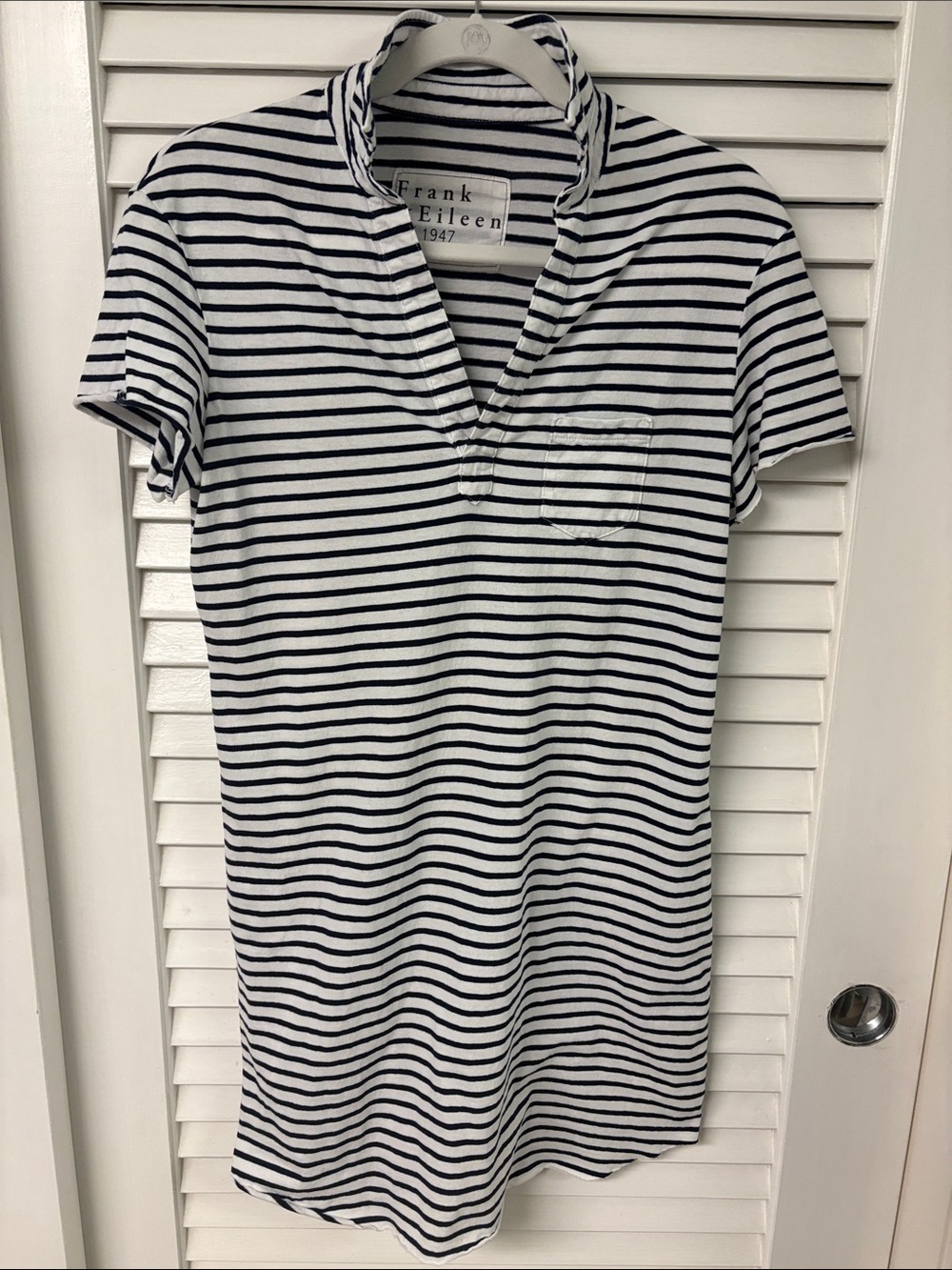 Frank & Eileen Striped Short Sleeve Polo Dress